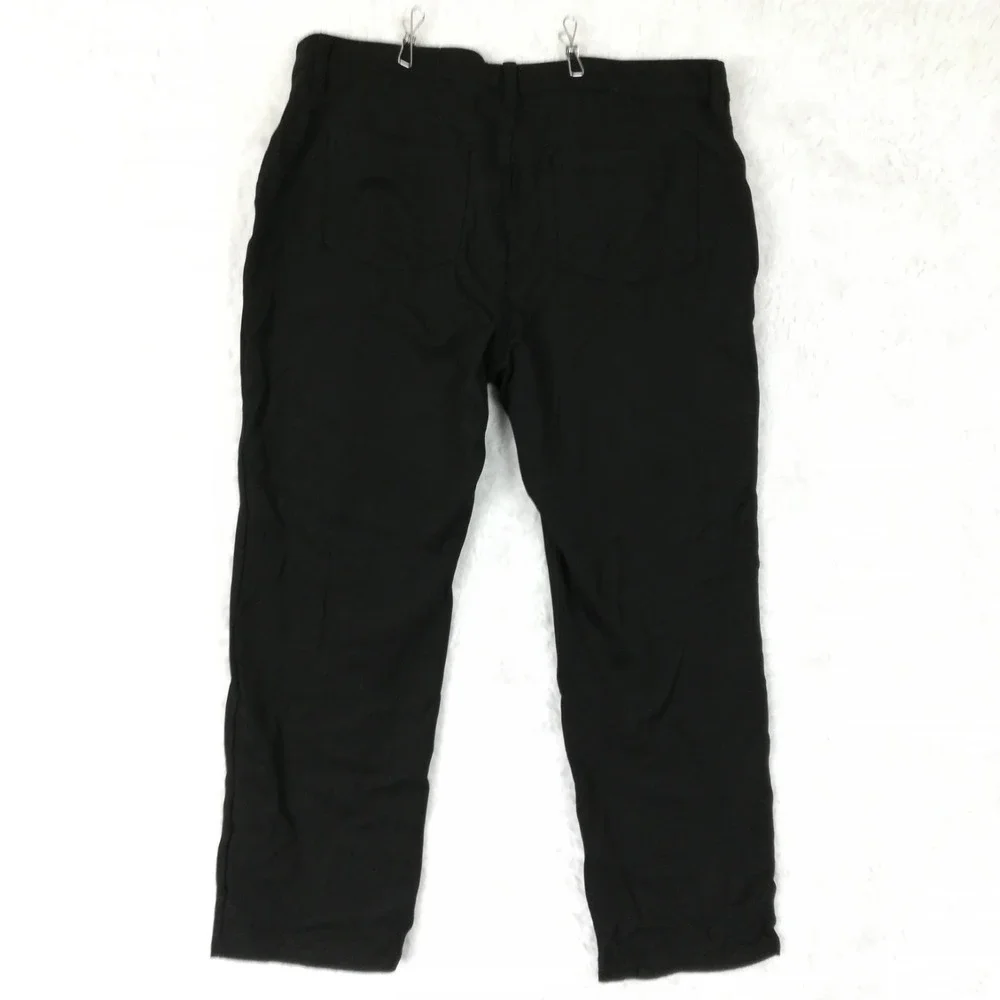 Time And Tru Womens Pants Stretch Ankle Black Mid Rise Straight Leg 16